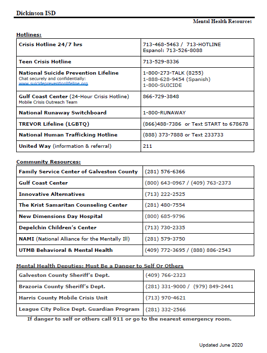 Mental Health Resources